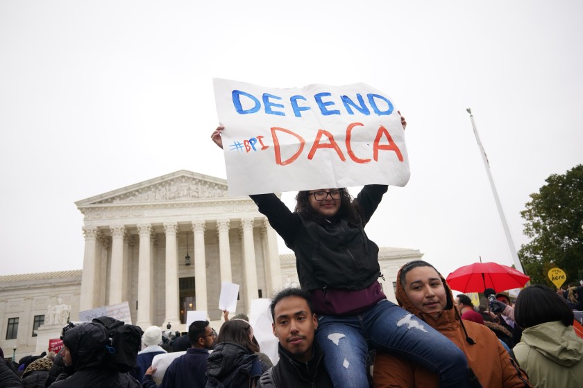 Protest outside U.S. Supreme Court supporting DACA.