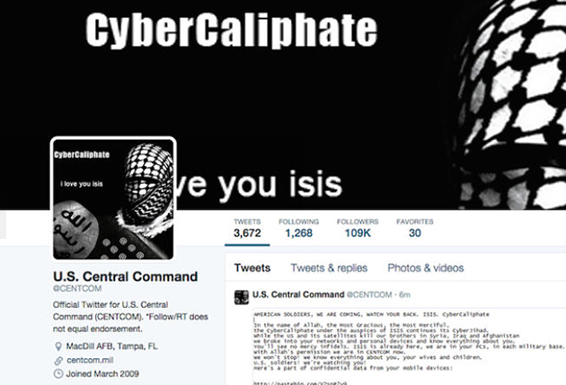 CentCom social media compromised in cybervandalism