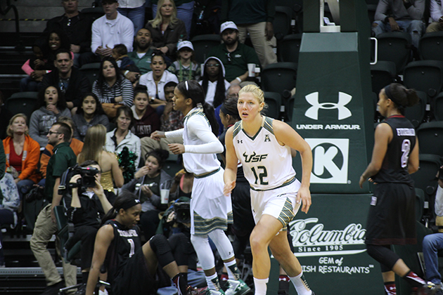 USF women’s basketball squanders strong start against No. 1 Huskies