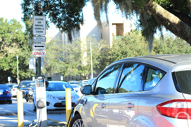 New electric car charging station at  Patel center