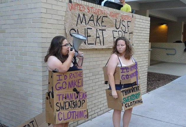 Students protest sweatshops