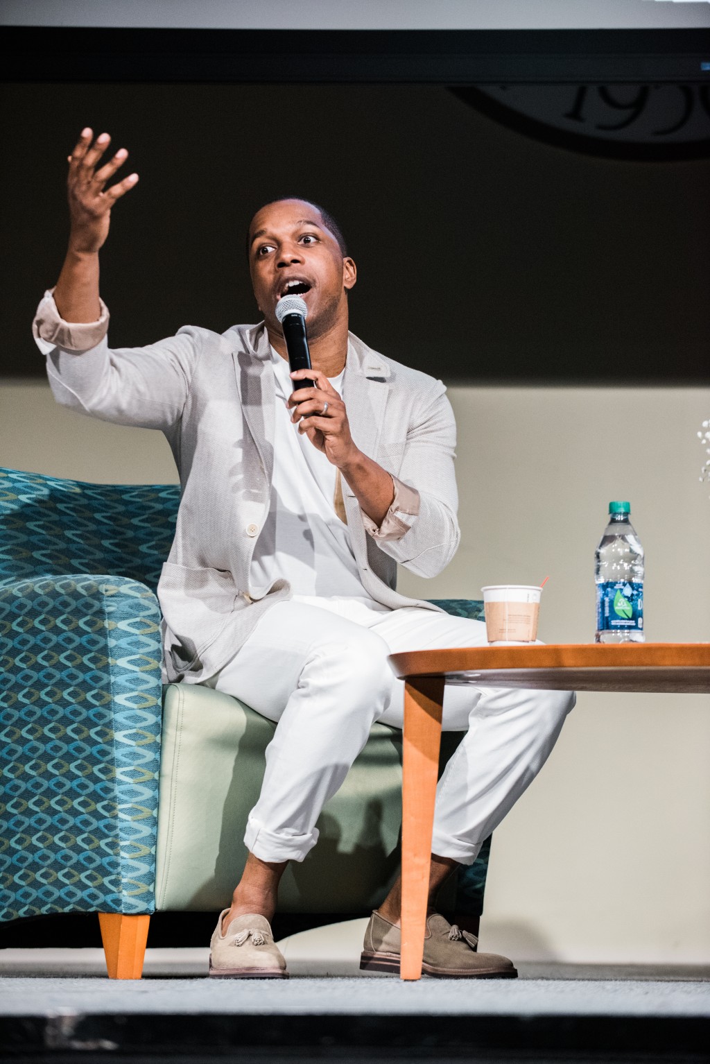 Leslie Odom Jr. speaks about his infamous Broadway character to a packed MSC Ballroom