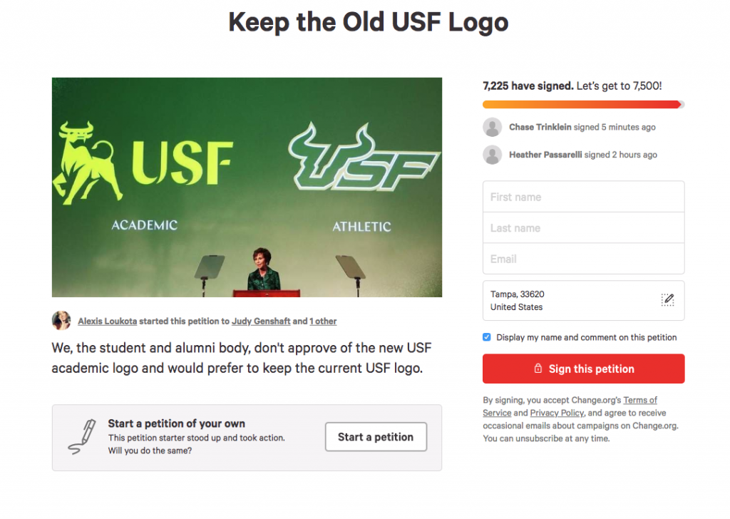Logo backlash continues, petition nears 7,500-signature goal