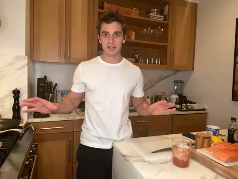 Antoni Porowski dishes out seared salmon and life lessons in Tuesday’s online culinary demonstration