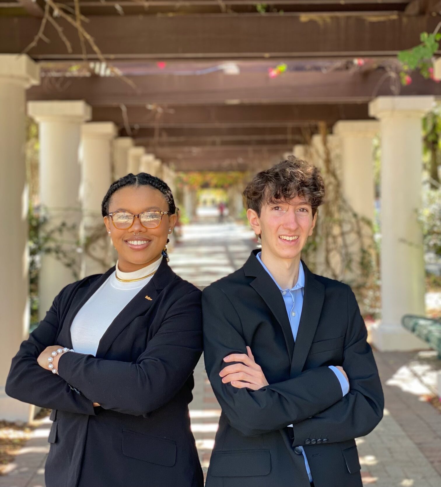 Joey Cipriano and Gabrielle Henry campaign on C.A.R.E. for Tampa campus governor, lieutenant governor