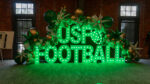 USF FOOTBALL sign with lights, very pretty.