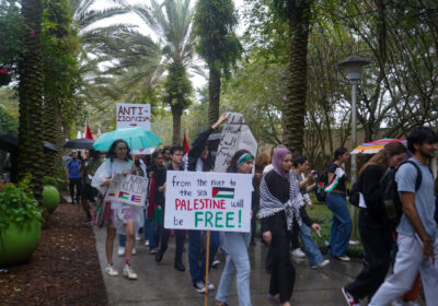 ‘We knew we had to do something’: USF students rally to show solidarity with Palestine
