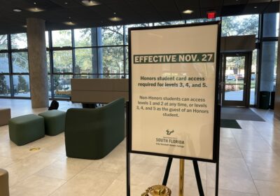 ‘There’s no space’: Students mixed on USF restricting areas of honors college building