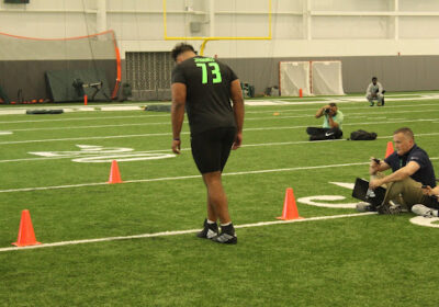 Former USF football players perform in front of NFL scouts during Pro Day