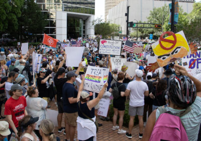 USF community members oppose Trump administration in Tampa protest
